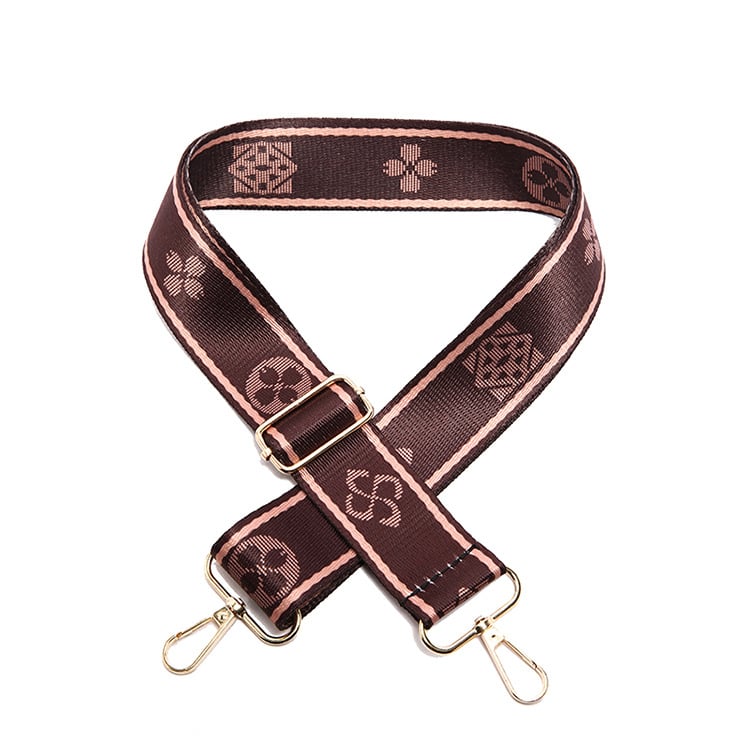 Reguliuojamas rankinės dirželis su dryžių raštu, drobė, skirtas pečių ar crossbody nešiojimui, atsparus dilimui