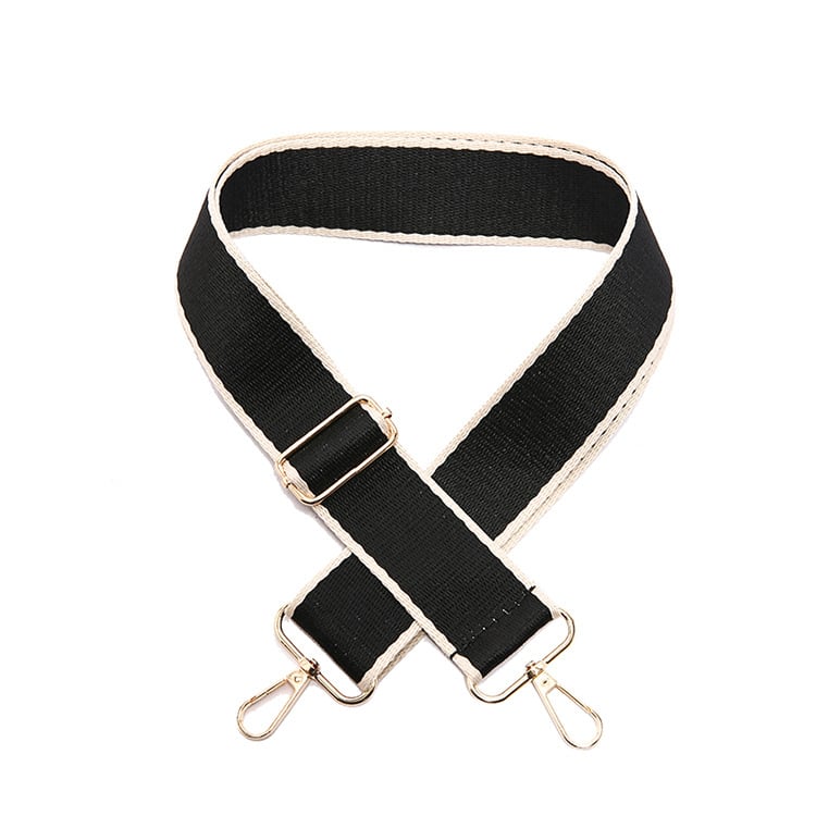 Reguliuojamas rankinės dirželis su dryžių raštu, drobė, skirtas pečių ar crossbody nešiojimui, atsparus dilimui