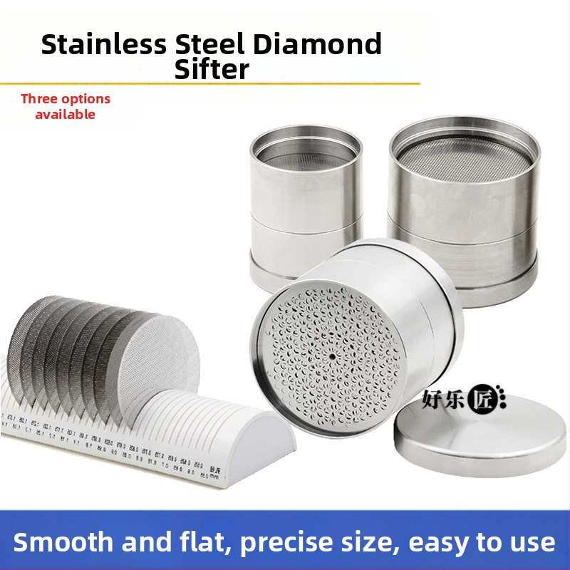 Диамантено сито за камъни и мъниста – неръждаема стомана, сито за перли и камъни, инструмент за измерване на бижута