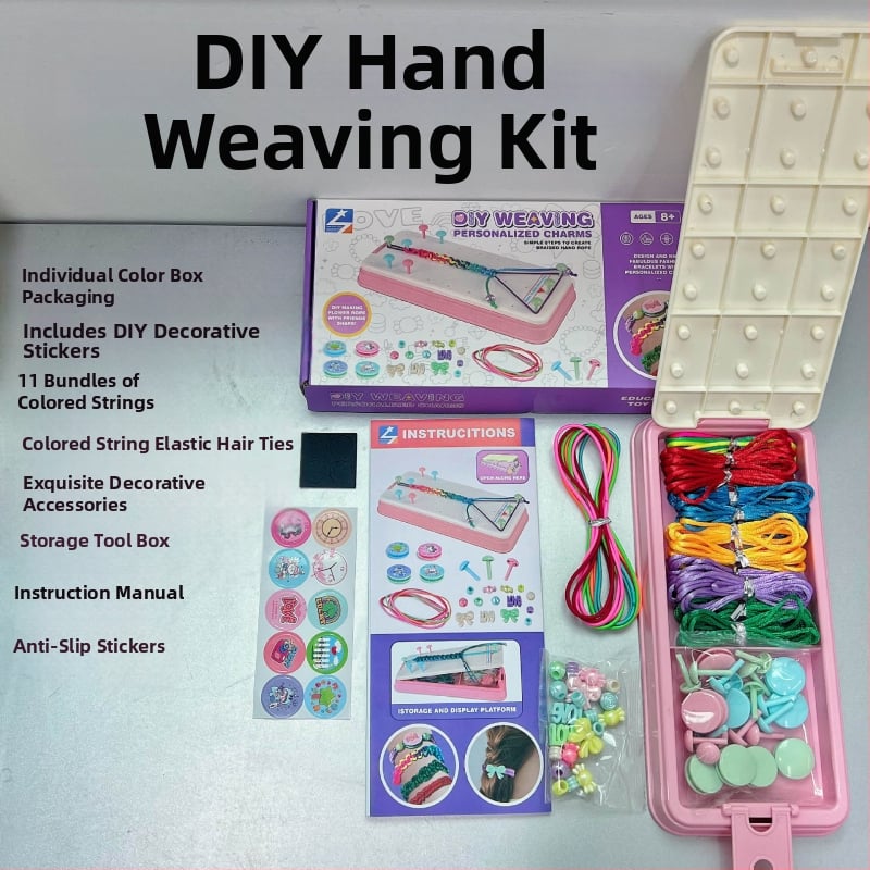 DIY rinkinys vaikų apyrankėms – etninio stiliaus, medžiaga: virvė; 2024 m. pavasaris; dėžutėje pakuojamas