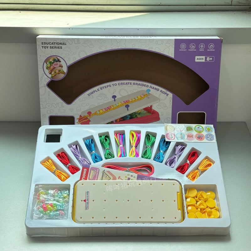 DIY rinkinys vaikų apyrankėms – etninio stiliaus, medžiaga: virvė; 2024 m. pavasaris; dėžutėje pakuojamas