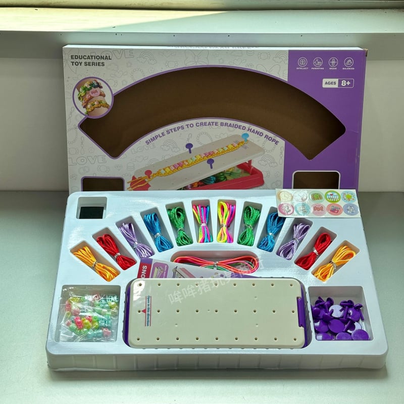 DIY rinkinys vaikų apyrankėms – etninio stiliaus, medžiaga: virvė; 2024 m. pavasaris; dėžutėje pakuojamas