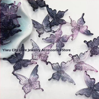 Ακρυλικό διαβαθμισμένο σχέδιο πεταλούδας με χάντρες, φιλαριστή καρφίτσα μαλλιών και κρεμαστό για θήκη κινητού — Aomiao, Yiwu, Καλοκαίρι 2024