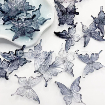 Ακρυλικό διαβαθμισμένο σχέδιο πεταλούδας με χάντρες, φιλαριστή καρφίτσα μαλλιών και κρεμαστό για θήκη κινητού — Aomiao, Yiwu, Καλοκαίρι 2024