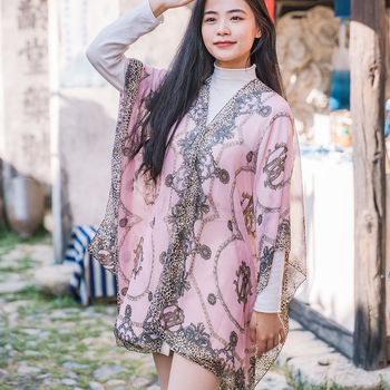 Poliesterski šal s geometrijskim uzorkom, jacquard tkanje, zaštita od sunca, srednja duljina