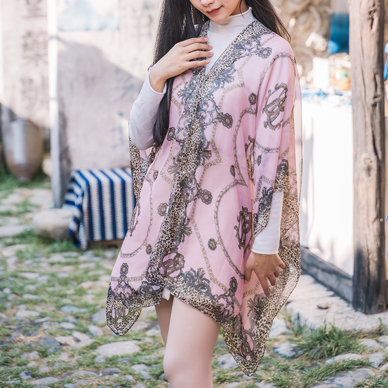 Poliesterski šal s geometrijskim uzorkom, jacquard tkanje, zaštita od sunca, srednja duljina