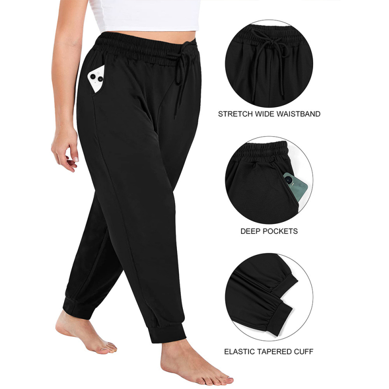 Pantaloni de trening femei cu căptușeală din milk silk, croială lejeră, 80-90% poliester cu <30% spandex