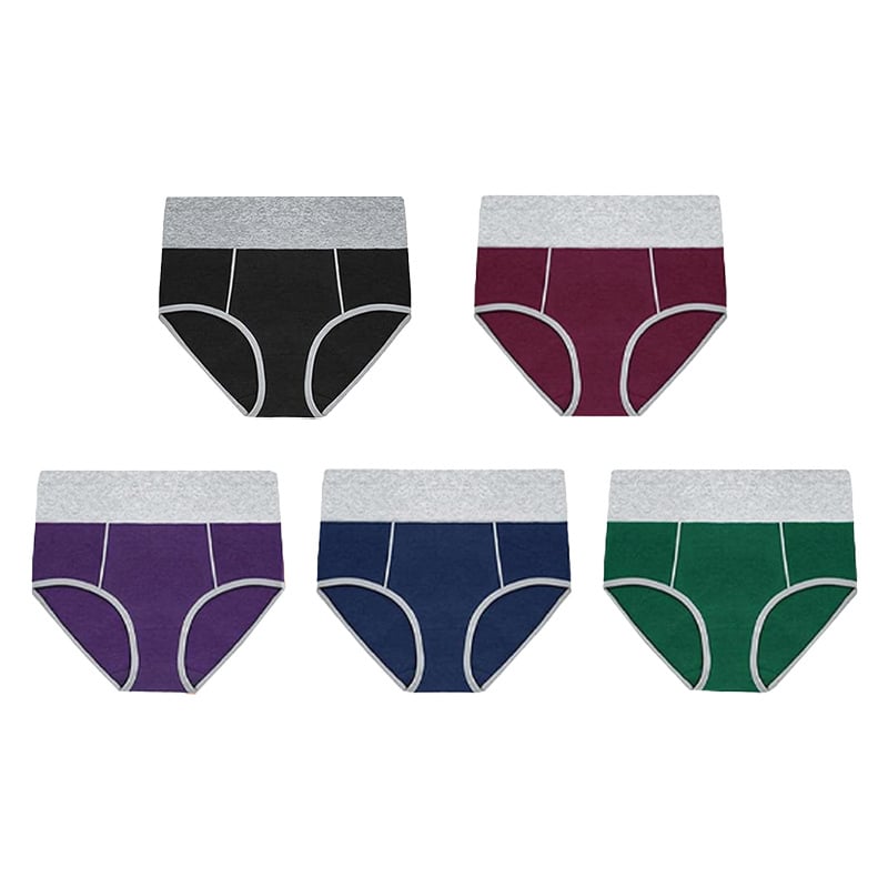 Дамски памучни бикини с висока талия, дишащи, оформящи талията и повдигащи седалището, плетени, 95–100% памук