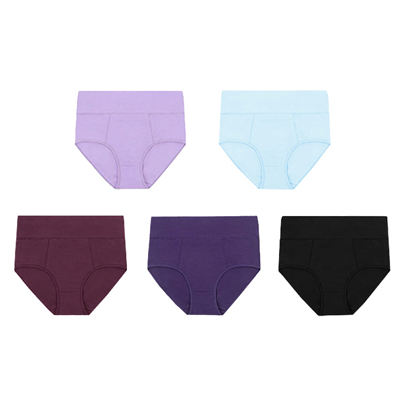 Дамски памучни бикини с висока талия, дишащи, оформящи талията и повдигащи седалището, плетени, 95–100% памук