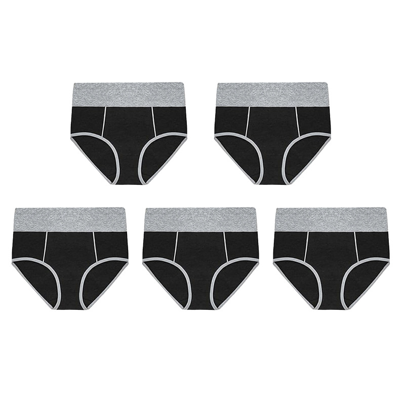 Дамски памучни бикини с висока талия, дишащи, оформящи талията и повдигащи седалището, плетени, 95–100% памук