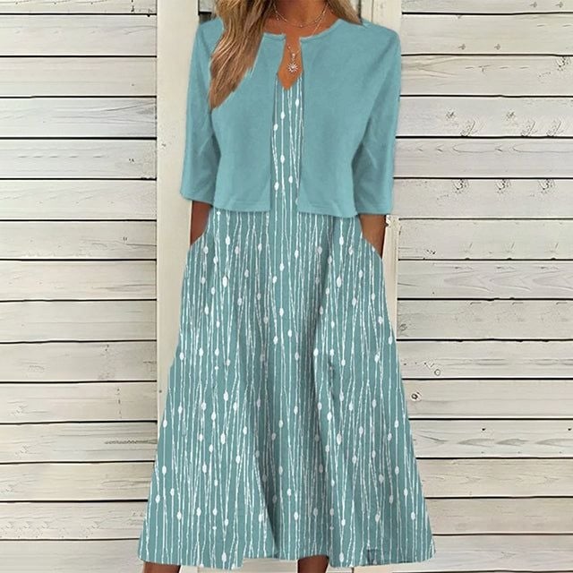 Rochie cu imprimeu floral, fustă lungă asimetrică, guler de cămașă, mâneci scurte, talie medie, material 150D cu elasticitate în patru direcții