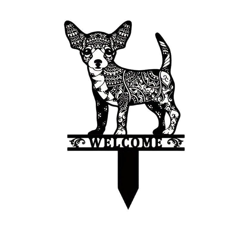 Ακρυλική διακοσμητική φιγούρα γραφείου: δύο γλυκά σκυλάκια με ομπρέλα, διακοσμητικό γλαστράκι με εκτύπωση