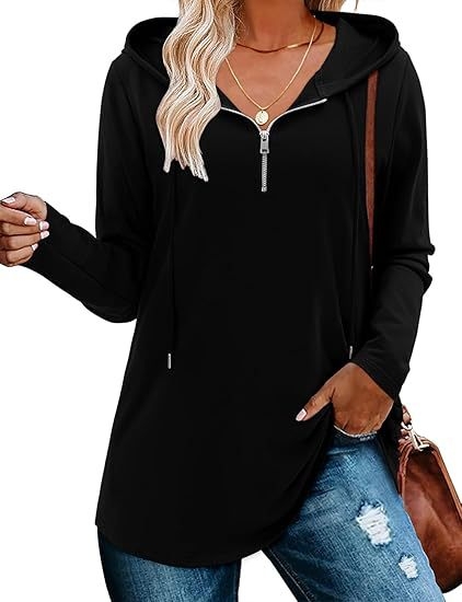 Hanorac damă cu glugă și fermoar parțial, talie strânsă, mâneci lungi, amestec bumbac-poliester