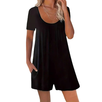 Τζάμπσουτ από πολυεστέρα, μανίκια 3/4, ελεύθερη μέση, φαρδιά παντελόνια, καλοκαίρι 2024