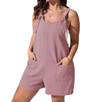 Ολόσωμη φόρμα χωρίς μανίκια με μέση στη μέση, παντελόνι μήκους τριών τετάρτων, πολυεστερική ύφανση, μικροελαστικότητα