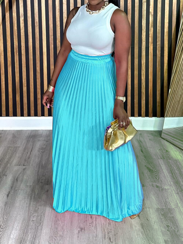 Duga plisirana suknja od poliestera, za žene, street hipster stil, oversize