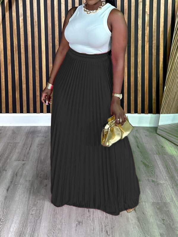 Duga plisirana suknja od poliestera, za žene, street hipster stil, oversize