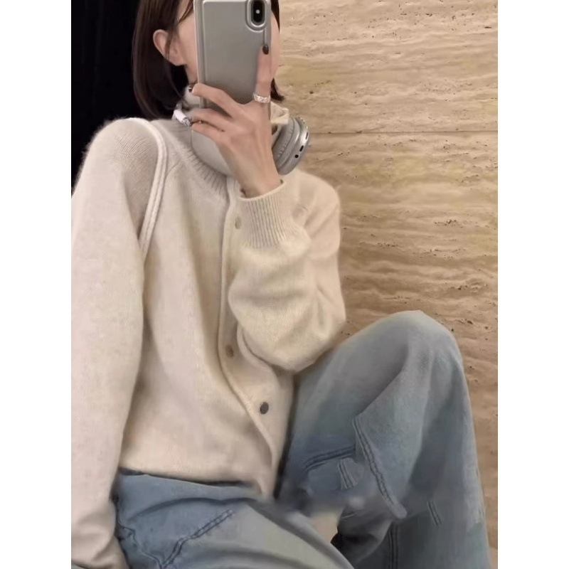 Vast kötött kardigán reveres gallérral, egyszínű, spandex-akkril keverék, hosszú ujjú