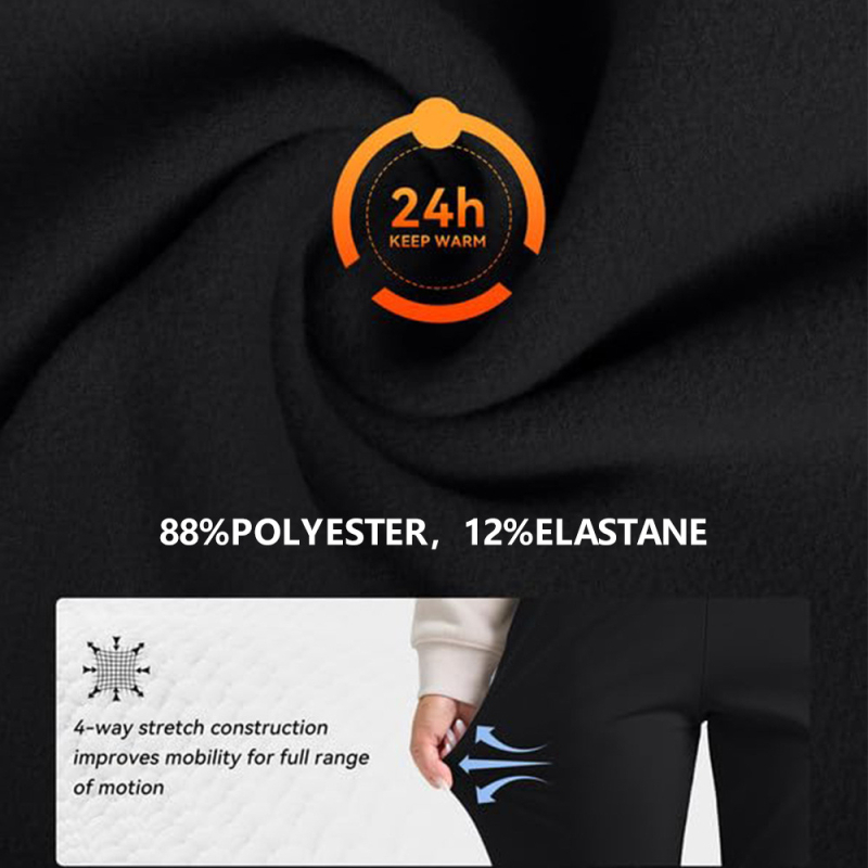 Ženske fleece‑lined sportske hlače s visokim strukom, slobodan kroj, dužina 9/10, materijal Milk Silk- Polyester-Spandex