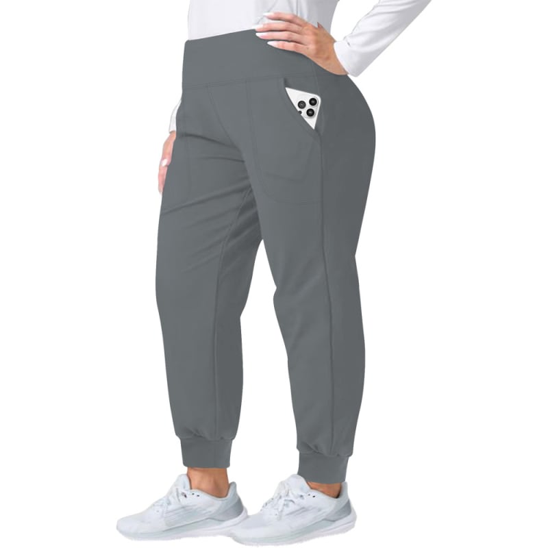 Ženske fleece‑lined sportske hlače s visokim strukom, slobodan kroj, dužina 9/10, materijal Milk Silk- Polyester-Spandex