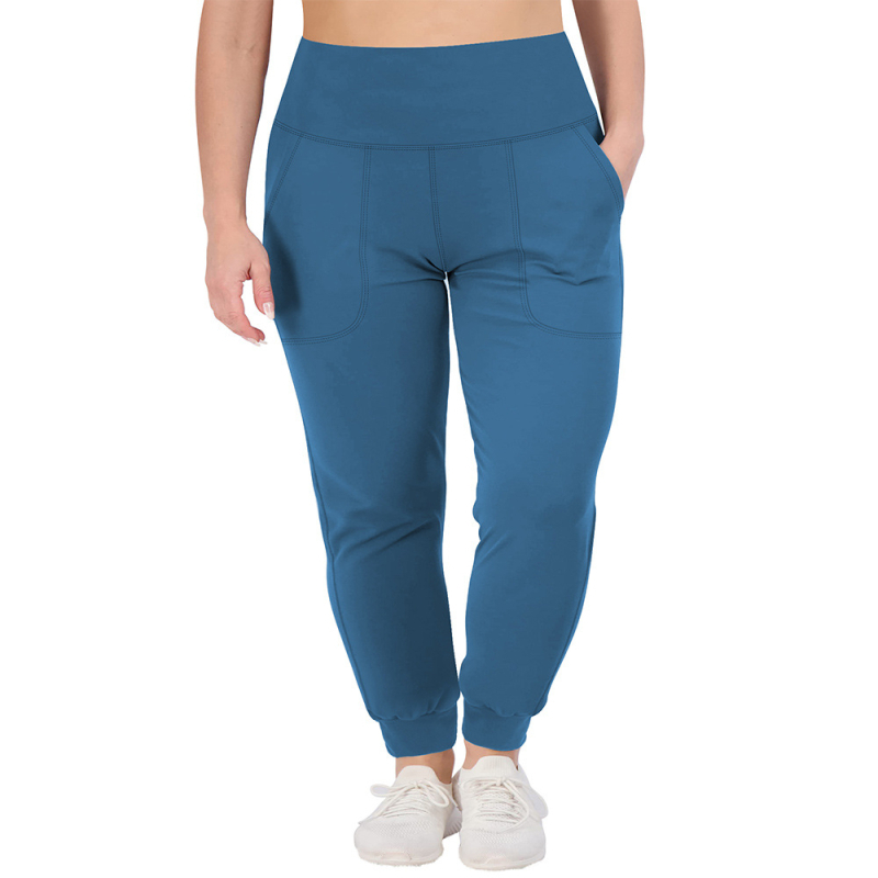 Ženske fleece‑lined sportske hlače s visokim strukom, slobodan kroj, dužina 9/10, materijal Milk Silk- Polyester-Spandex