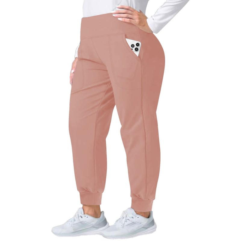 Ženske fleece‑lined sportske hlače s visokim strukom, slobodan kroj, dužina 9/10, materijal Milk Silk- Polyester-Spandex