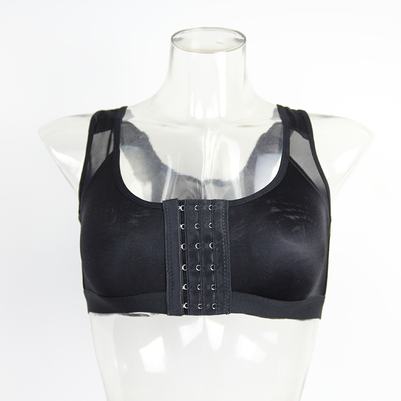 Chuangjia nailoninė sportinė liemenėlė, be vielos, kvėpuojanti, pilno puodelio, priekinė sagtis, nuimamomis dvigubomis petnešėlėmis, įdaila 80–90% poliesterio