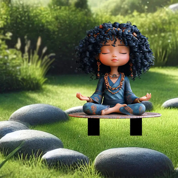 Ακρυλική φιγούρα κοριτσιού σε διαλογισμό για εξωτερική αυλή, διακοσμητικό σκηνικό κήπου, τεχνική εκτύπωσης, δώρο για γενέθλια, αποφοίτηση και εγκατάσταση νέου σπιτιού