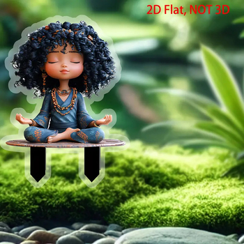 Ακρυλική φιγούρα κοριτσιού σε διαλογισμό για εξωτερική αυλή, διακοσμητικό σκηνικό κήπου, τεχνική εκτύπωσης, δώρο για γενέθλια, αποφοίτηση και εγκατάσταση νέου σπιτιού