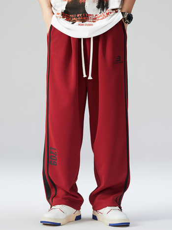 Aristocrat in love Ανδρικά παντελόνια casual με χαλαρή γραμμή, κλείσιμο με κορδόνι, ίσιο παντελόνι, 100% πολυεστέρας, εκτύπωση με γράμματα