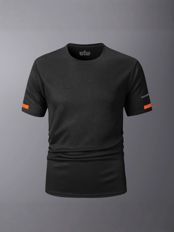 Ανδρική T‑shirt για καλοκαιρινές προπονήσεις, χαλαρή γραμμή, πολυεστέρας, στρογγυλός λαιμός, κοντά μανίκια