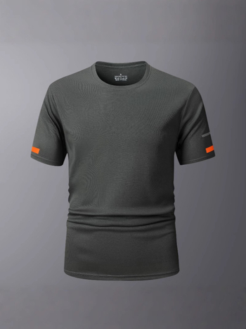 Ανδρική T‑shirt για καλοκαιρινές προπονήσεις, χαλαρή γραμμή, πολυεστέρας, στρογγυλός λαιμός, κοντά μανίκια