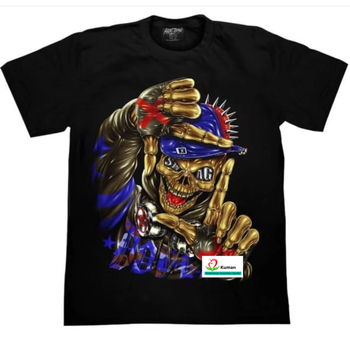 Ανδρικό χαλαρό T‑shirt με στρογγυλή λαιμόκοψη και κοντά μανίκια, 3D εκτύπωση δαιμονικού τοτέμ, πολυεστερικό ύφασμα. Καλοκαίρι 2024.