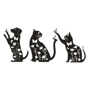 Κήπος μεταλλικά γλυπτά σκύλου και γάτας, σίδερο, παστρολ στυλ, Fanbao