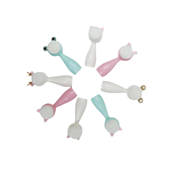 Mina βούρτσα καθαρισμού προσώπου από σιλικόνη με σχέδιο γάτας – διπλής όψης χειροκίνητη, απαλές ίνες