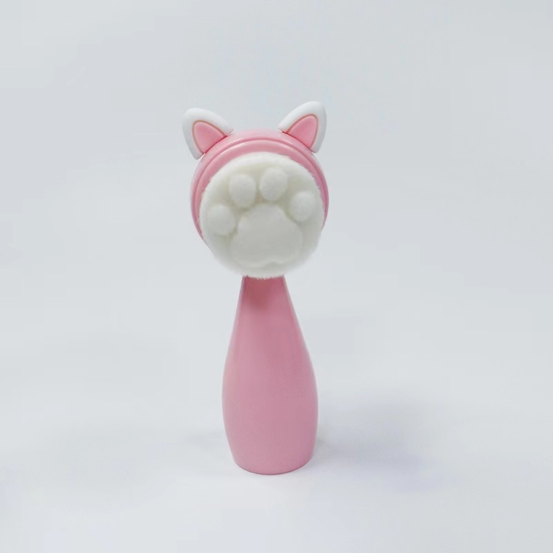 Mina βούρτσα καθαρισμού προσώπου από σιλικόνη με σχέδιο γάτας – διπλής όψης χειροκίνητη, απαλές ίνες