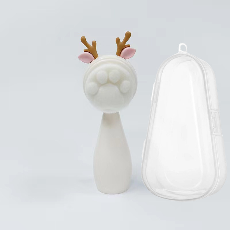 Mina βούρτσα καθαρισμού προσώπου από σιλικόνη με σχέδιο γάτας – διπλής όψης χειροκίνητη, απαλές ίνες