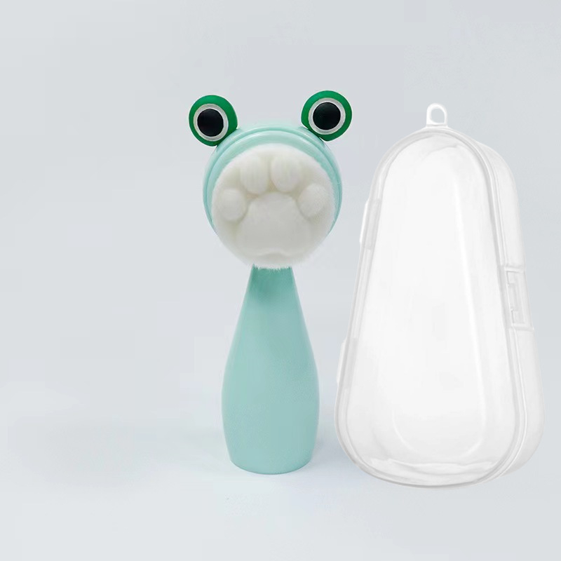 Mina βούρτσα καθαρισμού προσώπου από σιλικόνη με σχέδιο γάτας – διπλής όψης χειροκίνητη, απαλές ίνες