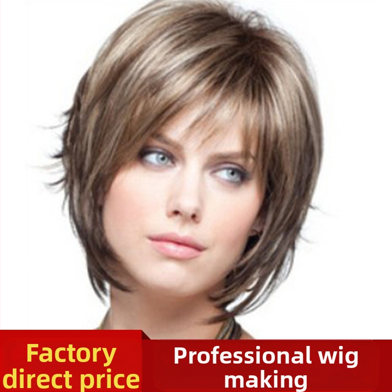 Перука с къси къдрици, екзотичен стил, влакна с висока температура, кап с механизъм, модел WIG-020