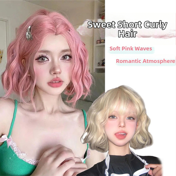 DM800 къса къдрава перука, жица с висока температура, механизъм, подходяща за боядисване