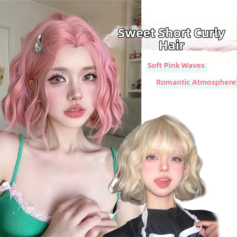 DM800 къса къдрава перука, жица с висока температура, механизъм, подходяща за боядисване