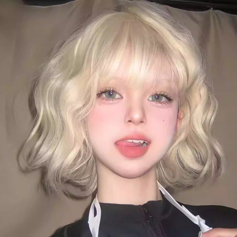 DM800 къса къдрава перука, жица с висока температура, механизъм, подходяща за боядисване