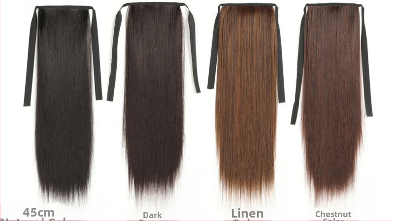 Parūka ar asti — divkārša aste, garas taisnas matu, sintētiskas šķiedras, augstas temperatūras izturība, nav krāsojama