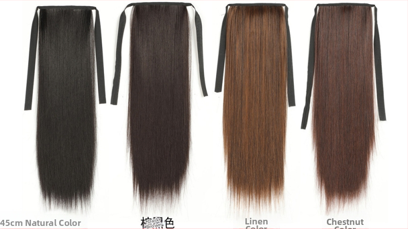 Parūka ar asti — divkārša aste, garas taisnas matu, sintētiskas šķiedras, augstas temperatūras izturība, nav krāsojama