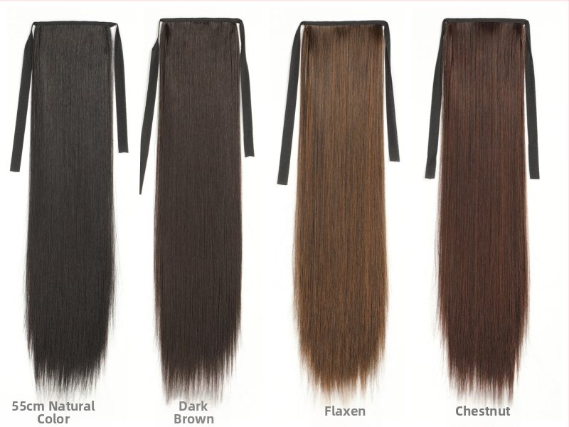 Parūka ar asti — divkārša aste, garas taisnas matu, sintētiskas šķiedras, augstas temperatūras izturība, nav krāsojama