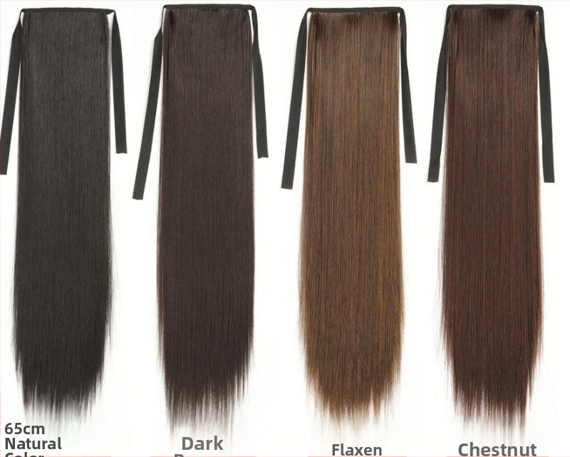 Parūka ar asti — divkārša aste, garas taisnas matu, sintētiskas šķiedras, augstas temperatūras izturība, nav krāsojama