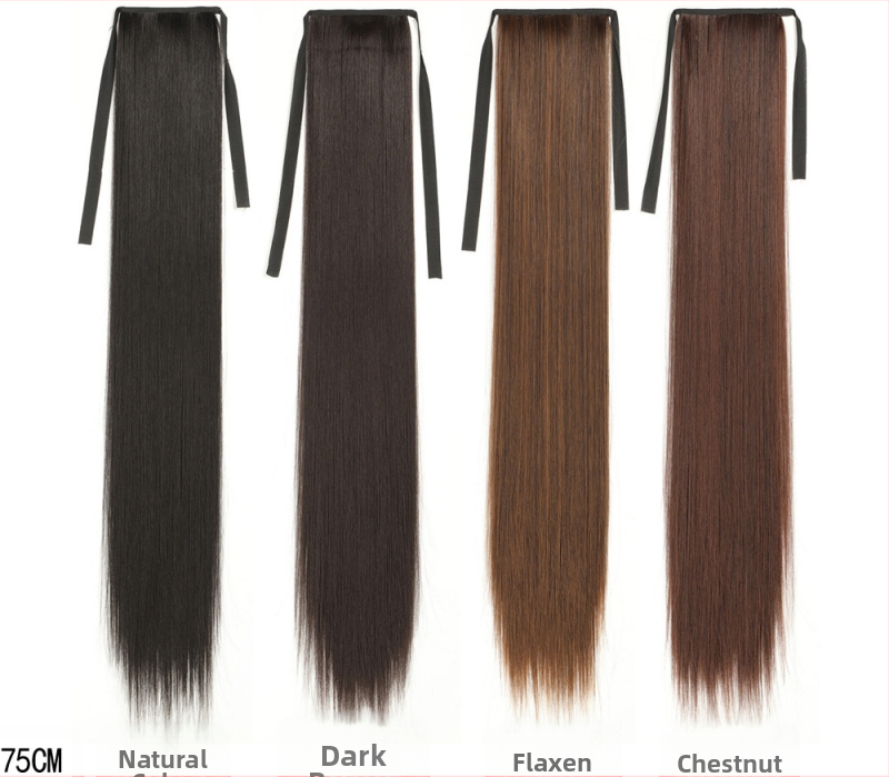 Parūka ar asti — divkārša aste, garas taisnas matu, sintētiskas šķiedras, augstas temperatūras izturība, nav krāsojama