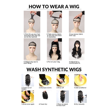 Sieviešu garā viļņaina parūka — karstumizturīgas šķiedras, gluda virsma, bez perm vai krāsošanas