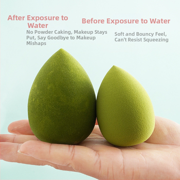 Σφουγγάρι μακιγιάζ με μορφή κολοκύθας, γωνιώδης τομή με σχέδιο σταγόνας νερού, υδρόφιλο χωρίς λατέξ