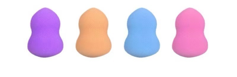 Σφουγγάρι μακιγιάζ με μορφή κολοκύθας, γωνιώδης τομή με σχέδιο σταγόνας νερού, υδρόφιλο χωρίς λατέξ